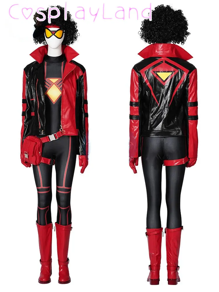 

Superhero Spider Outfit Verse Jessica Drew Cosplay Costume Sexy Jumpsuit With Accessories Jacket Halloween Carnival Costumes