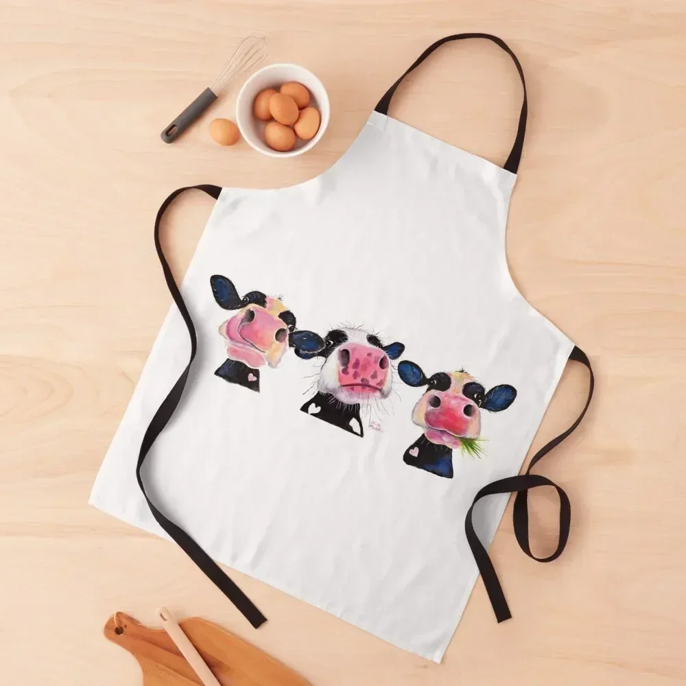 

CoW PRiNT ' THe NoSeY CoWS ' by Shirley MacArthur Apron Ladies Women Kitchen'S christmas Hairdressing Apron