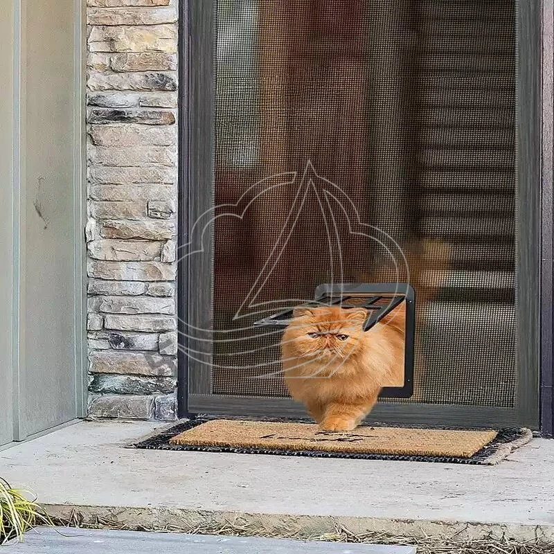 Lockable Magnetic Pet Door, Safe Easy-Install Screen Gate for Cats Dogs Outdoor Access
