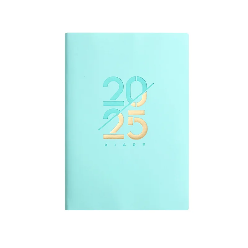 2025 English Schedule Book Spanish Soft Leather A5 Daily Plan Calendar Book Office Supplies For Students Teachers Workers New