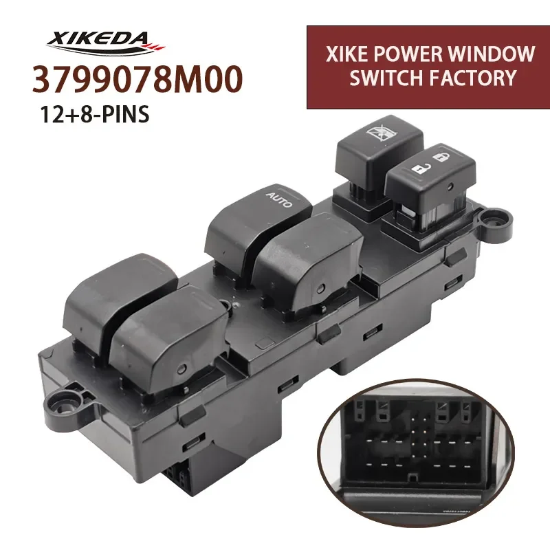 Auto Glass Lifter Window Switch Left Rudder for 12 + 8 Pins Suzuki Alivio Model 3799078M00