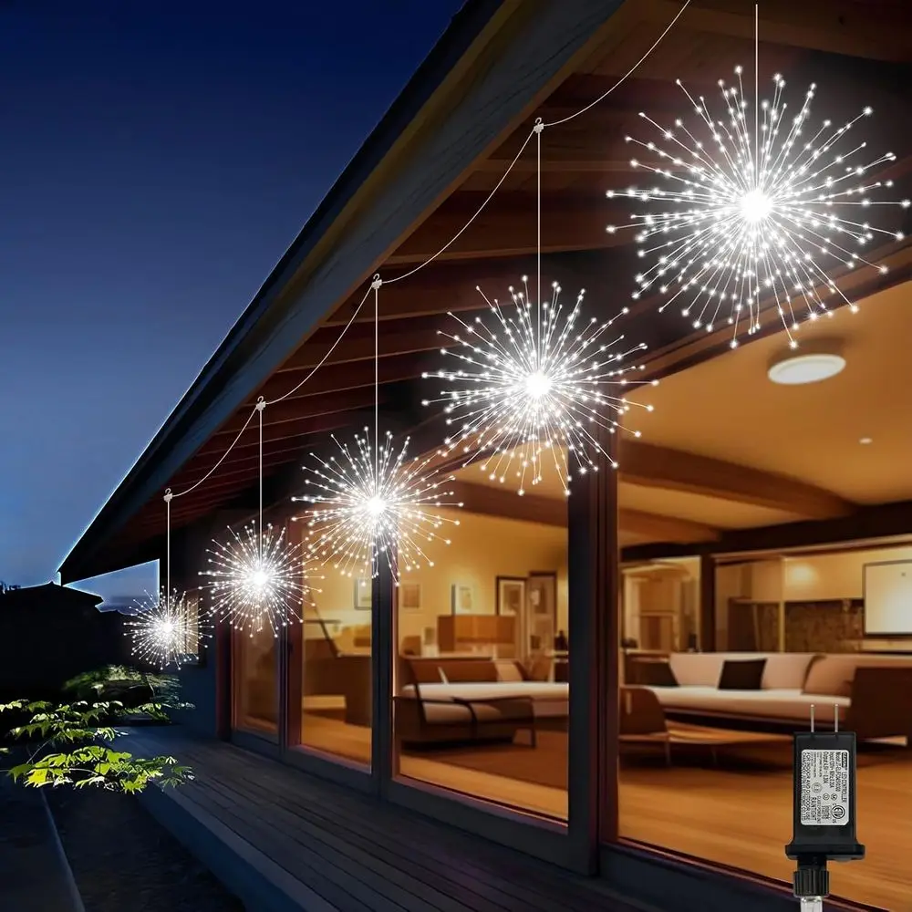 

LED Starburst irework Lights,5 Pack Outdoor String Lights - 1000 LED Hanging Bursting Star Lights, 16es Waterproo Copper Wire Ch