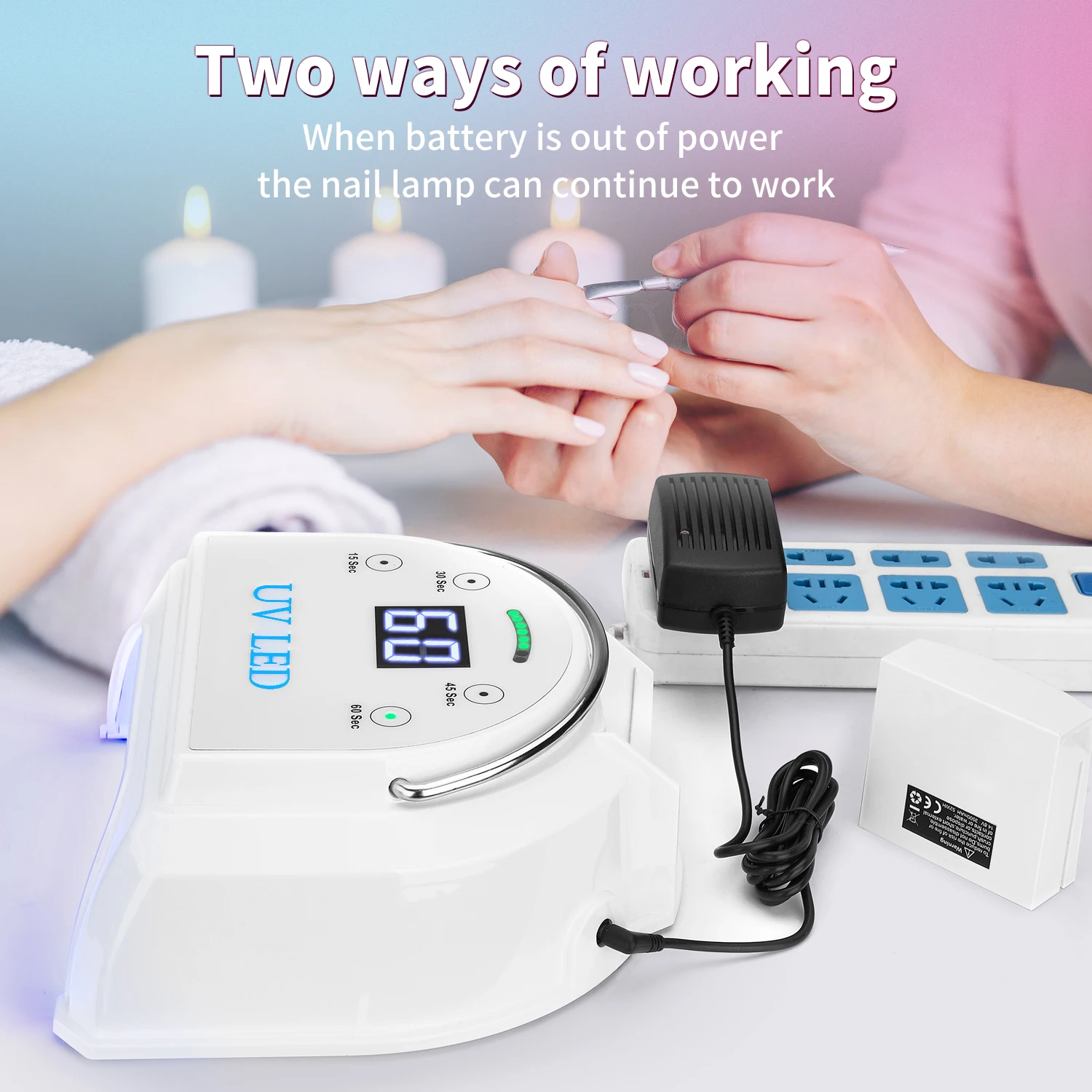 Led Nail Lamp 60w Faster Gel Nail Dryer Professional Curing Lamp Automatic Sensor Gel Polish Machine With 4 Timer Setting