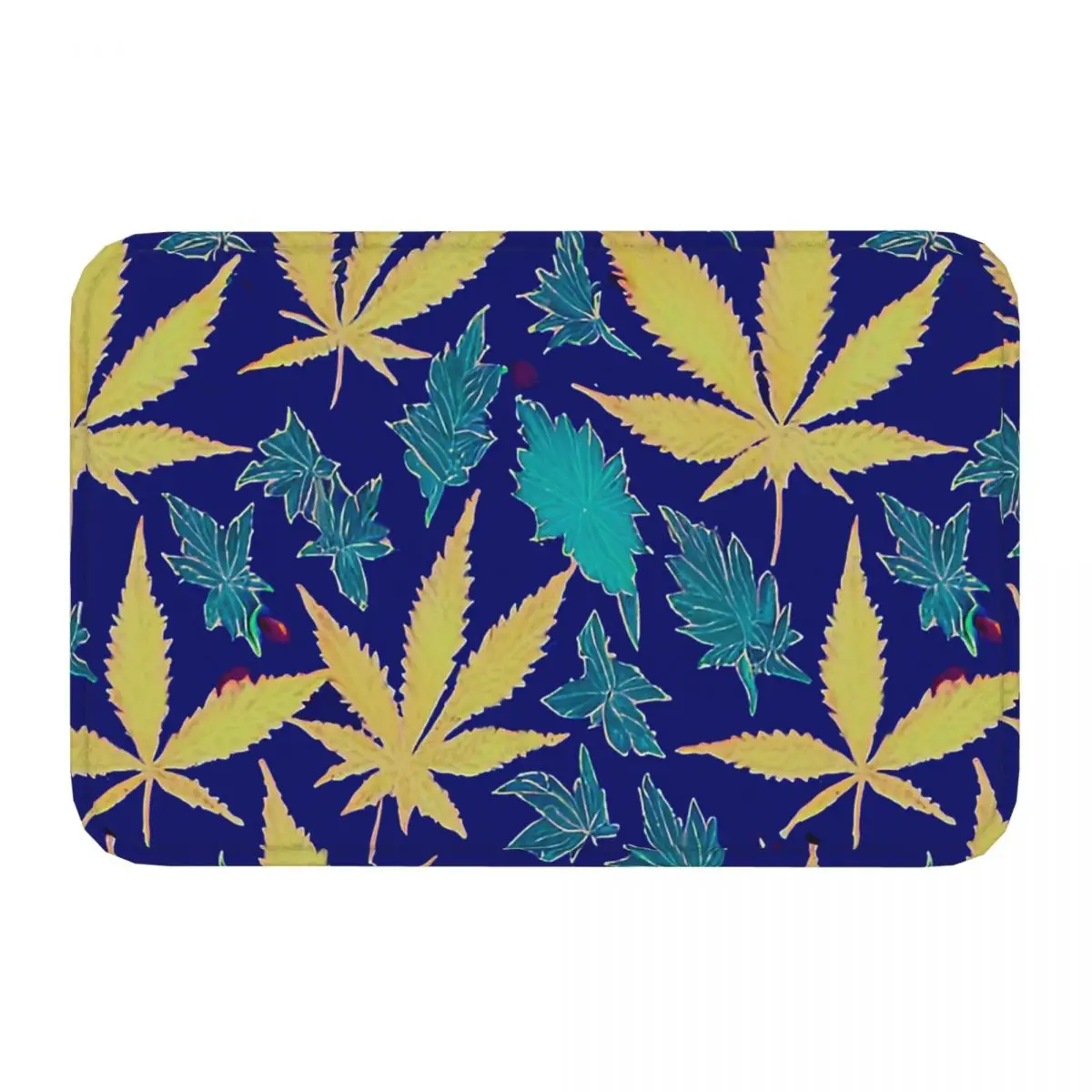 Marijuana Weed Leaf Leaves Bedroom Mat Cannabis Colorful Vintage Pattern Doormat Living Room Carpet Outdoor Rug Home Decoration