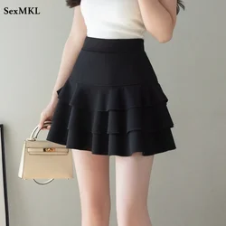 Summer Black Mini Skirts Women 2025 Fashion High Waist A Line Kawaii Faldas Mujer Korean Style Pleated Micro Tennis Skirt Y2k