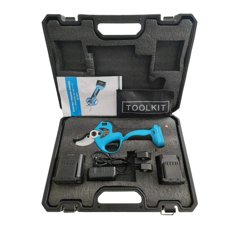 

Best sell 21V 40mm Cordless Pruner Lithium-ion Pruning Shear Efficient scissors Bonsai Electric Tree Branches garden tools S