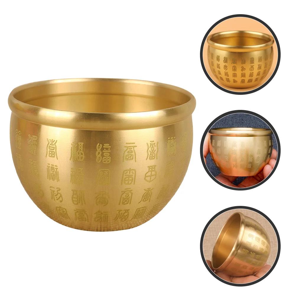 

Vases Pure Copper Momofuku Bowl Tabletop Adornment Money Treasure Desktop Fortune Basin Golden Decorative Offering