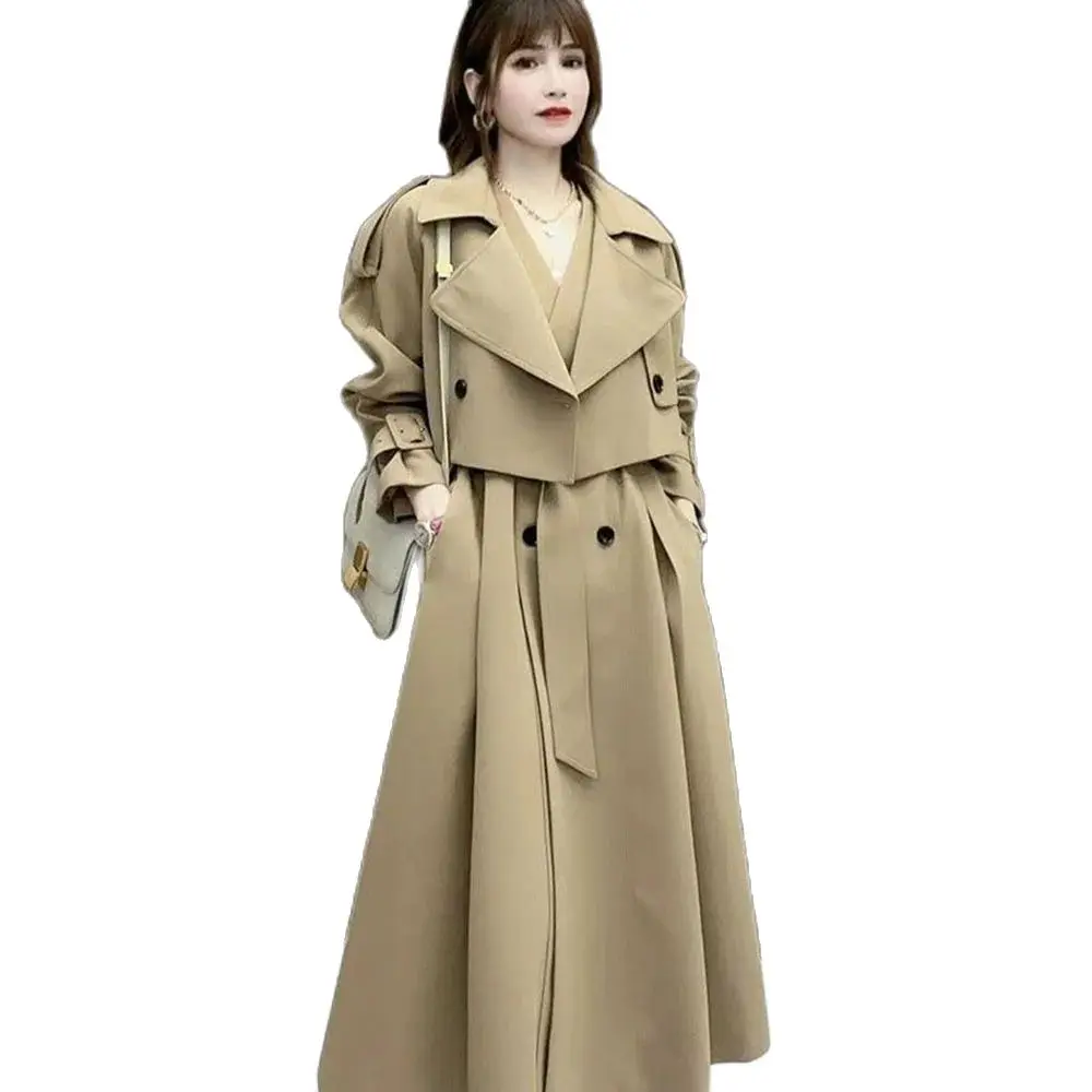 

Fashion Casual Suit Women's 2024 Spring And Autumn New Temperament Windbreaker Loose Coat Vest Dress Two-piece Suit Tide.