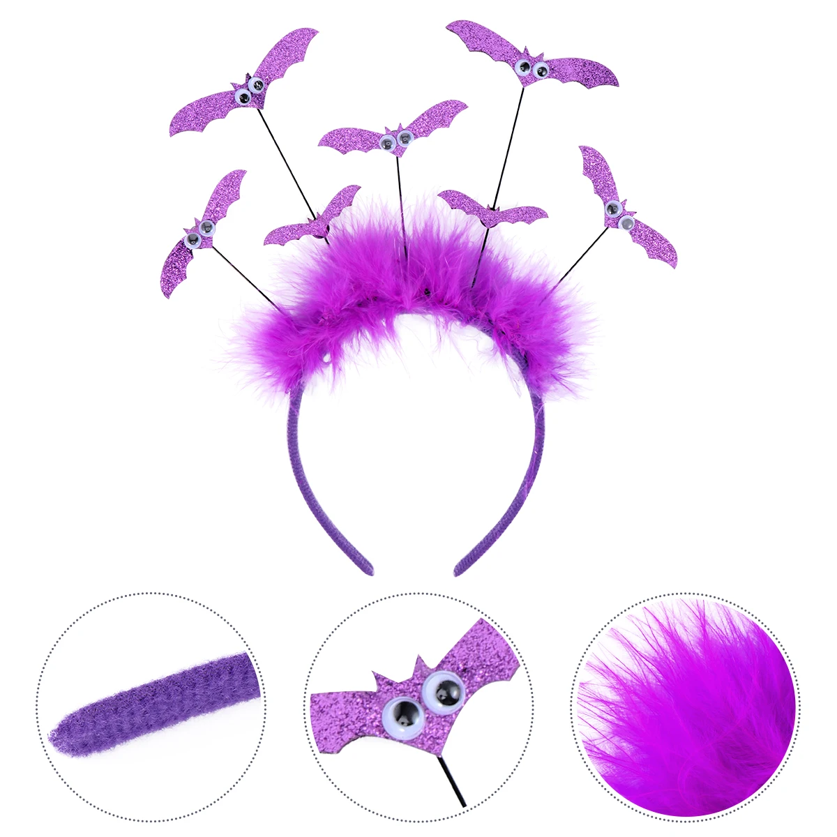 

2Pcs Hair Hoop Bat Headband Kids Lightweight Halloween Costume Accessories Girl Children Party Photo Prop Masquerade Festival