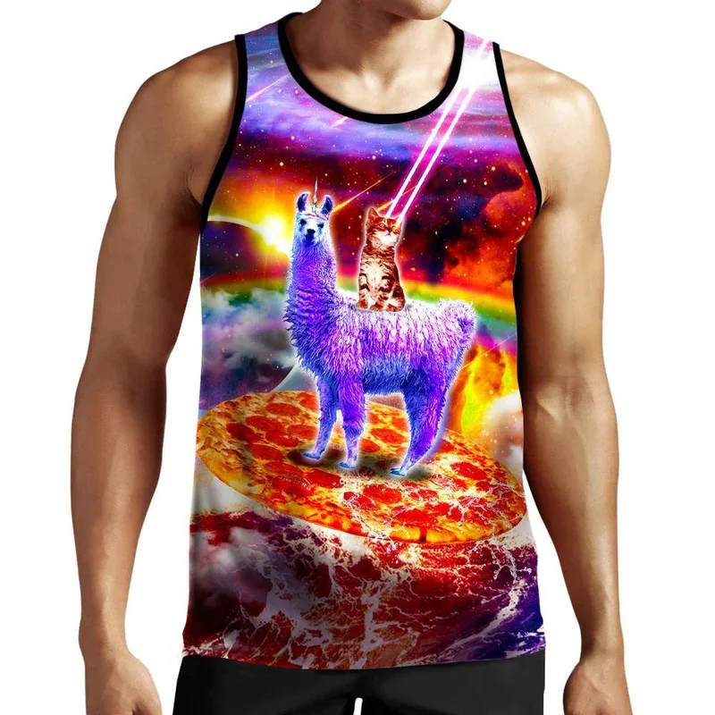 

Llama And Cats Tank Top Men 3d Print Cute Funny Tank Tops Women Floral Shirts Y2k Top Graphs T-shirts Kid Hawaii Beach Vest Tees