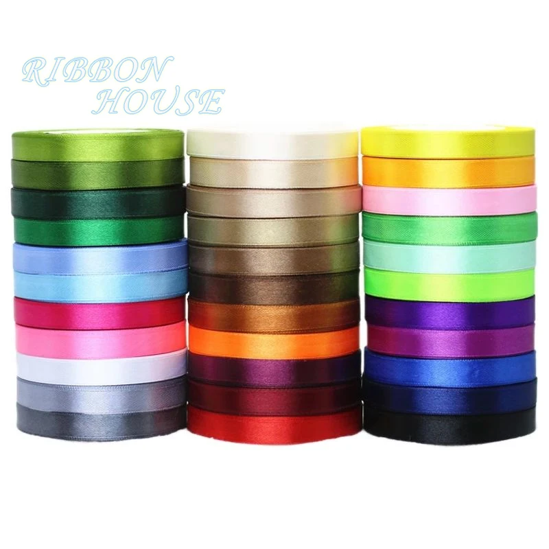 (25 yards/roll) 6mm Single-sided Satin Ribbon Woven Ribbon Gift Packaging Christmas Decoration Handmade Ribbon DIY Wholesale