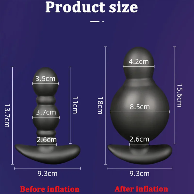 Wireless Remote Control Inflatable Butt Plug Male Prostate Massager Vibrator Huge Expansion Vagina Anal Vibrator Sex Toy For Men