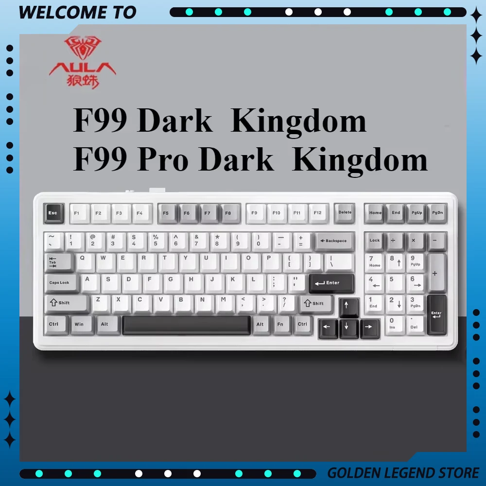 AULA F99/F99 Pro Dark Kingdom E-sport Mechanical Keyboards Wireless Bluetooth 3-Mode 98 Key RGB Hot Swappable Keyboard Gaming