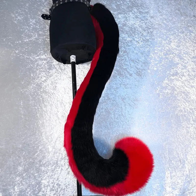 Pluizige handgemaakte cosplay lange staart met riem schattige vos kat wolf hond anime prestaties rollenspel cosplay kostuum rekwisieten kind cadeau