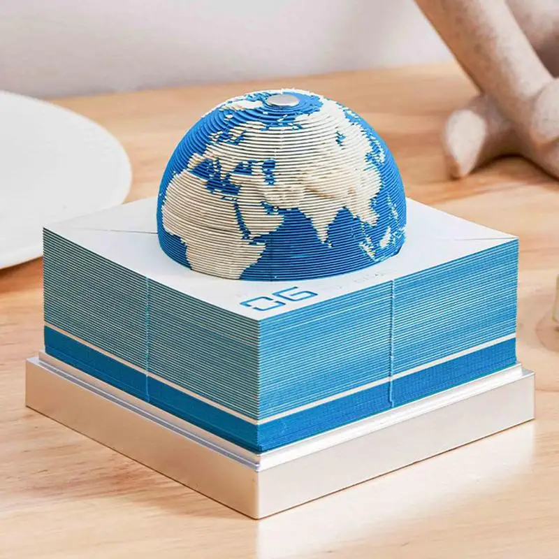 

2026 3D Earth Time Piece Calendar 3D Desk Calendar 2026 Tear Away Calendar 3D Calendar Sticky Notes 2026 Calendar Paper Carving
