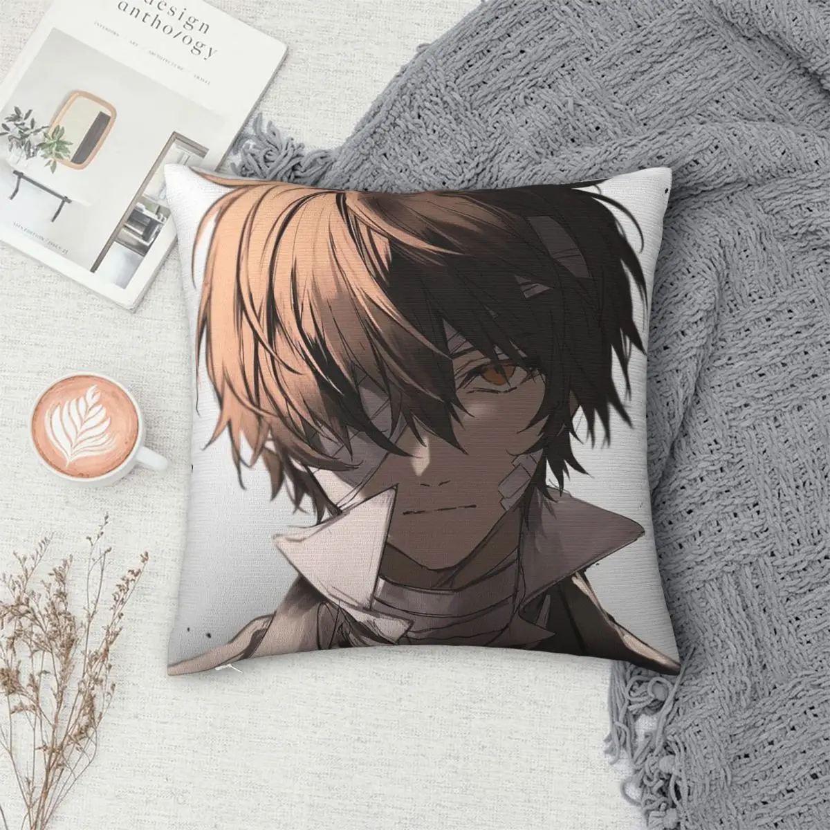 Anime Bungo Stray Dogs Square Pillowcase Cushion Cover Pillow Case Throw Pillow Cover for Home Bedroom Car