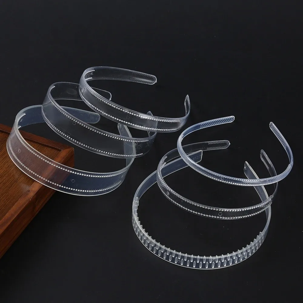 

3pcs 8/18/25mm Transparent Hairbands Hair Hoop Toothed Non Slip Minimalist Korean Hairband Hair Clip DIY Washing Face Headdress