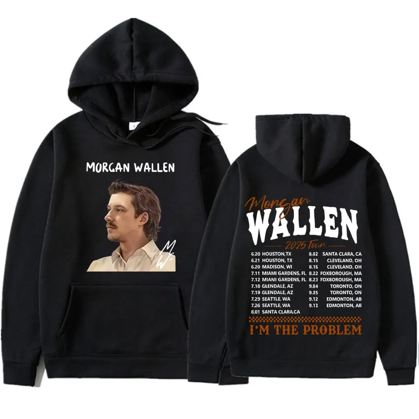 Rapper Morgan Wallen Country Music Pulôveres Eu sou o problema Pop Gráfico 2025 Moletom com capuz Hipster Masculino Mulher Moletom casual Unissex