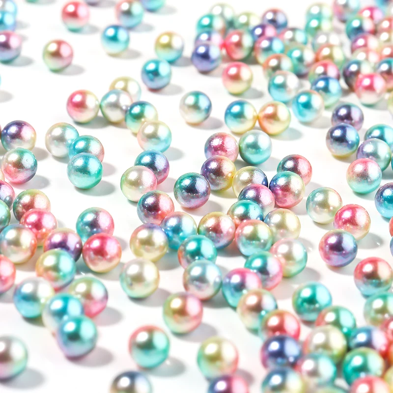50-1000 teile/los Ohne Loch Imitation Perle Perlen Farbverlauf Bunte Runde Perlen Für DIY Schmuck Machen Handwerk Dekoration
