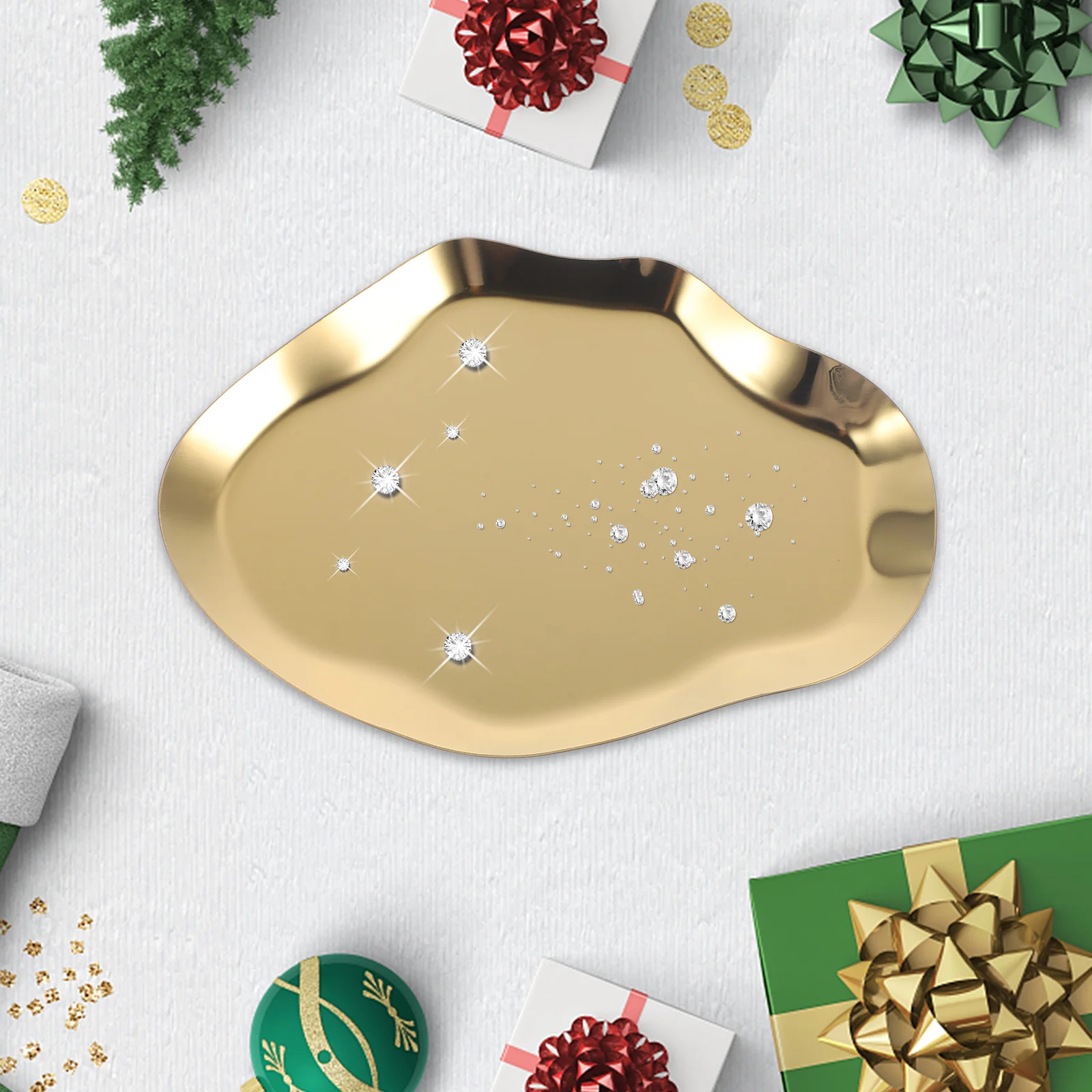 

Metal Tray Stainless Steel Jewelry Storage Plate Decorative Ring Dish For Earrings Keys Home Office Decor Trinket Tray