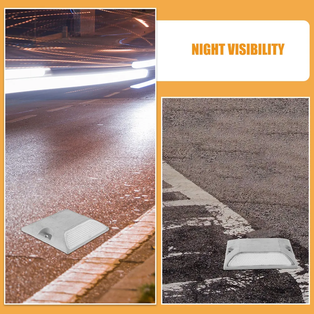 4Pcs Sign Reflectors Road Stud Markers for Driveway Pavement Highway Sidewalk Lane Safety Highly Visible Night Use