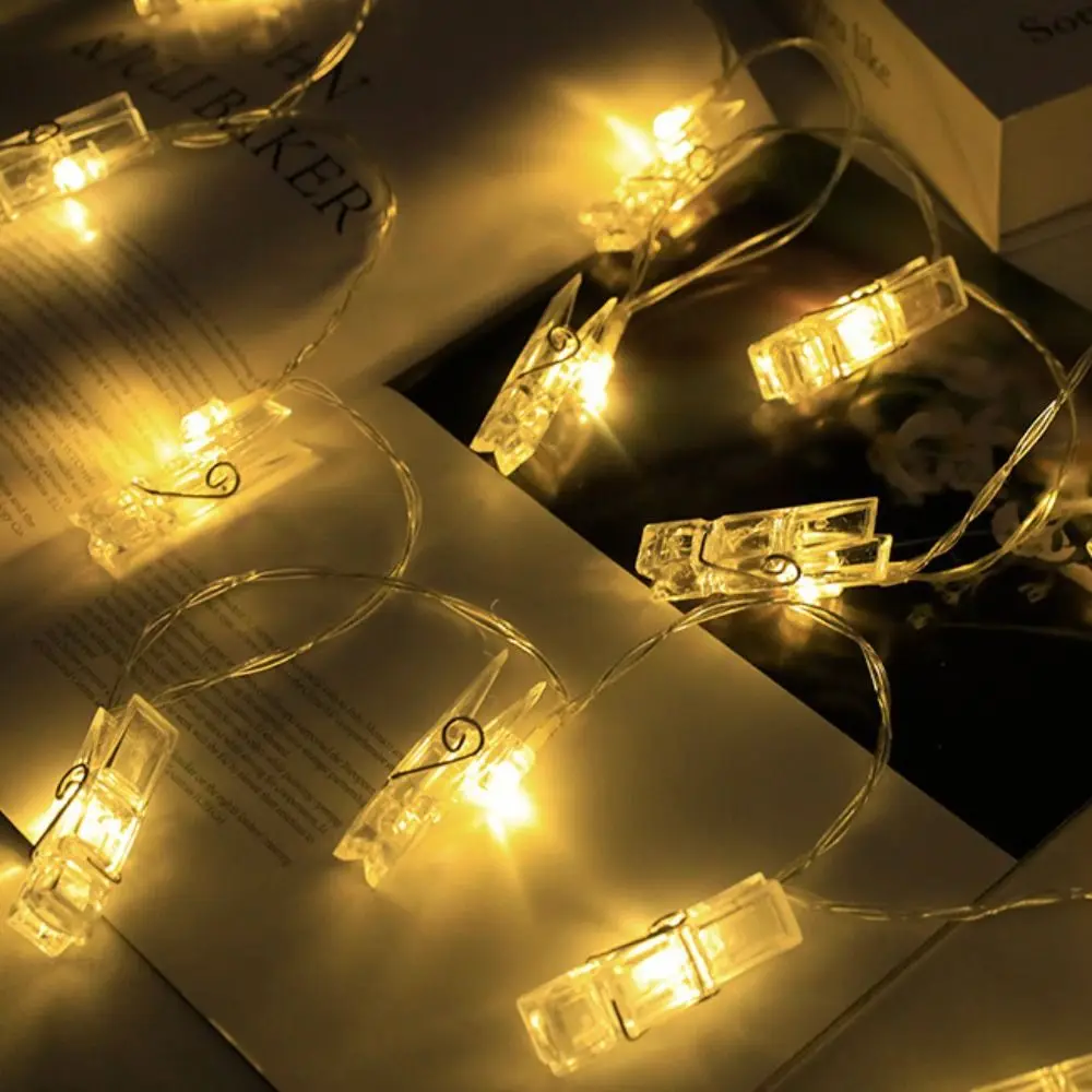 3m Photo Clips Fairy Lights Battery Powered Stars Card Clip String Lights Plastic Bright LED Photo Wall Decoration Lights