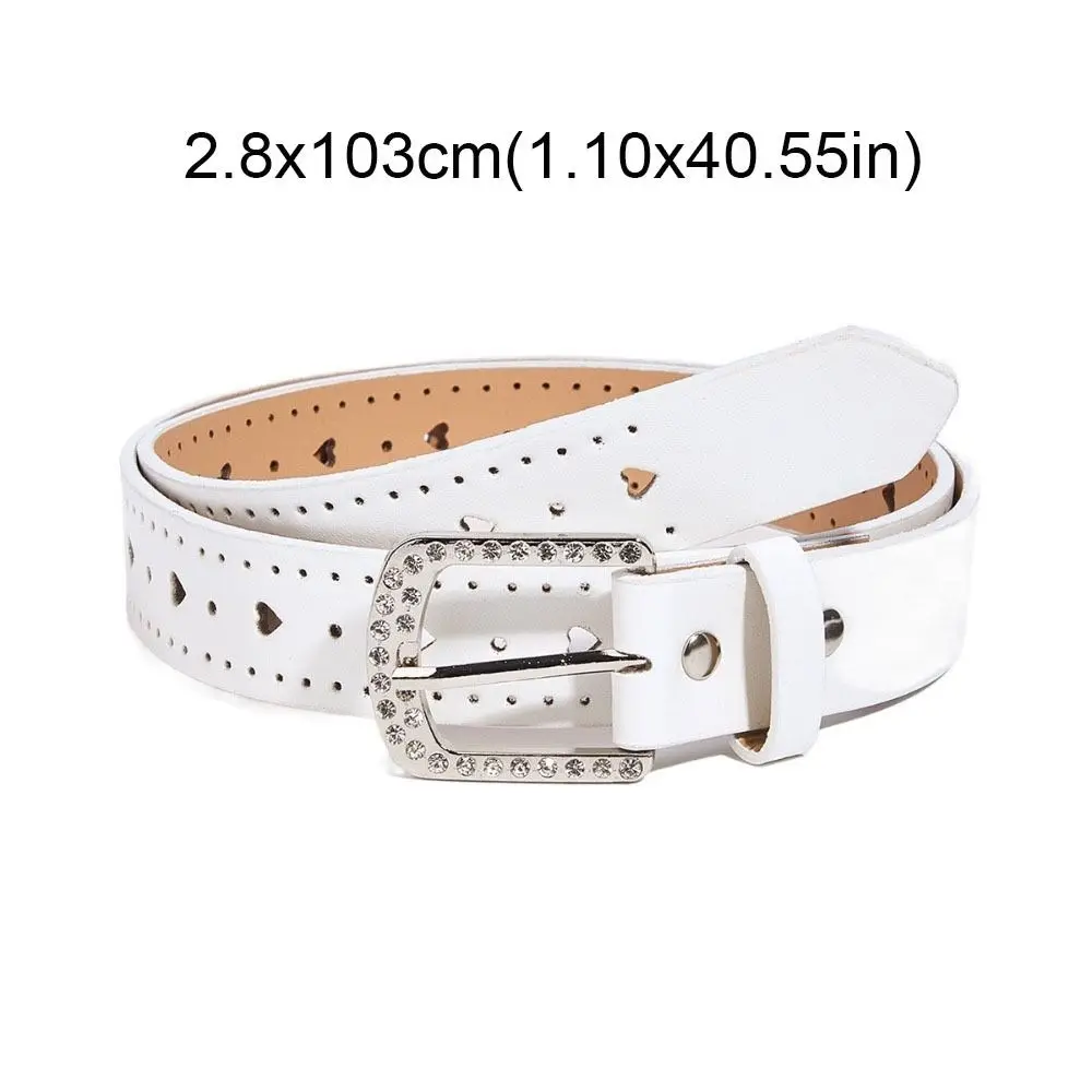 الحب القلب حجر الراين حزام الخصر فاسق الجينز ديكور Y2K حزام عريض تنورة الملحقات الكورية نمط بولي Leather أحزمة الخصر الجلدية يوميا
