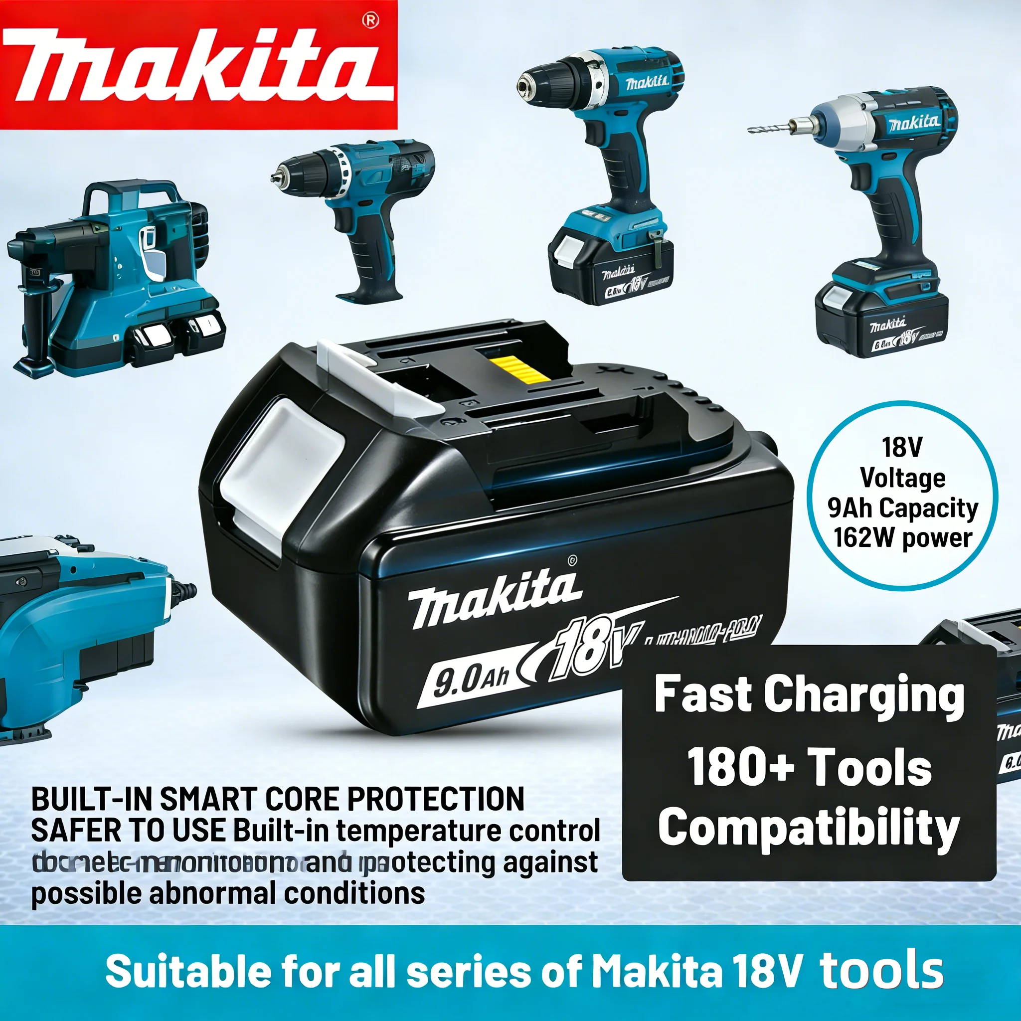 

Оригинальный литий-ионный аккумулятор Makita 18V 9.0Ah, BL1890B LXT, аккумулятор для электроинструментов, бесплатная доставка