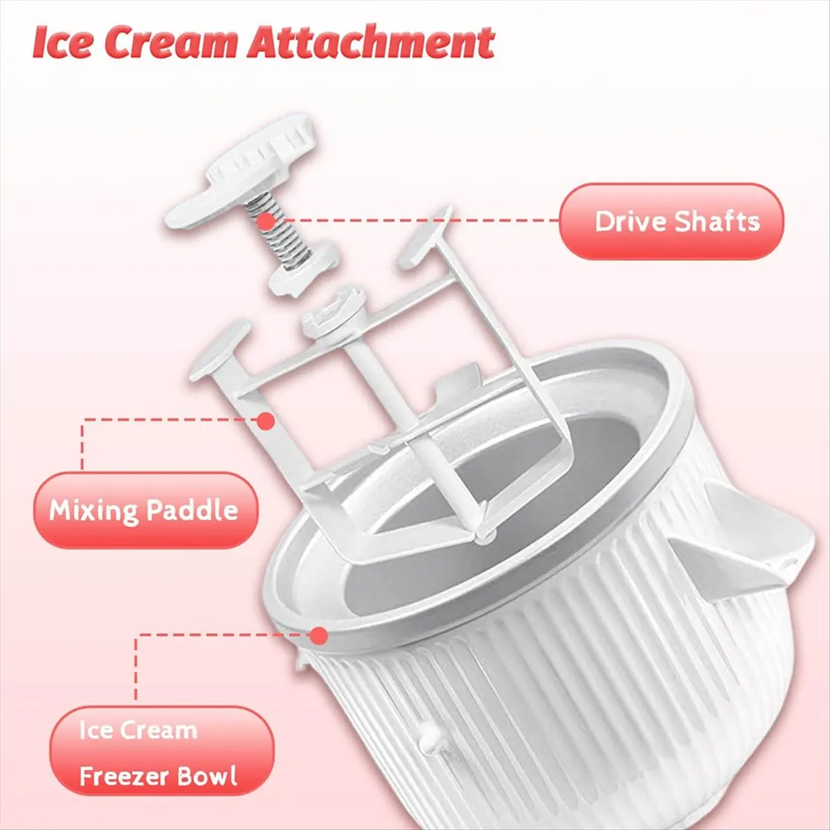 A1117F-Ice Cream Maker Mixing Paddle for , R Drive Attachment Stand Mixers,Ice Cream Maker Parts for