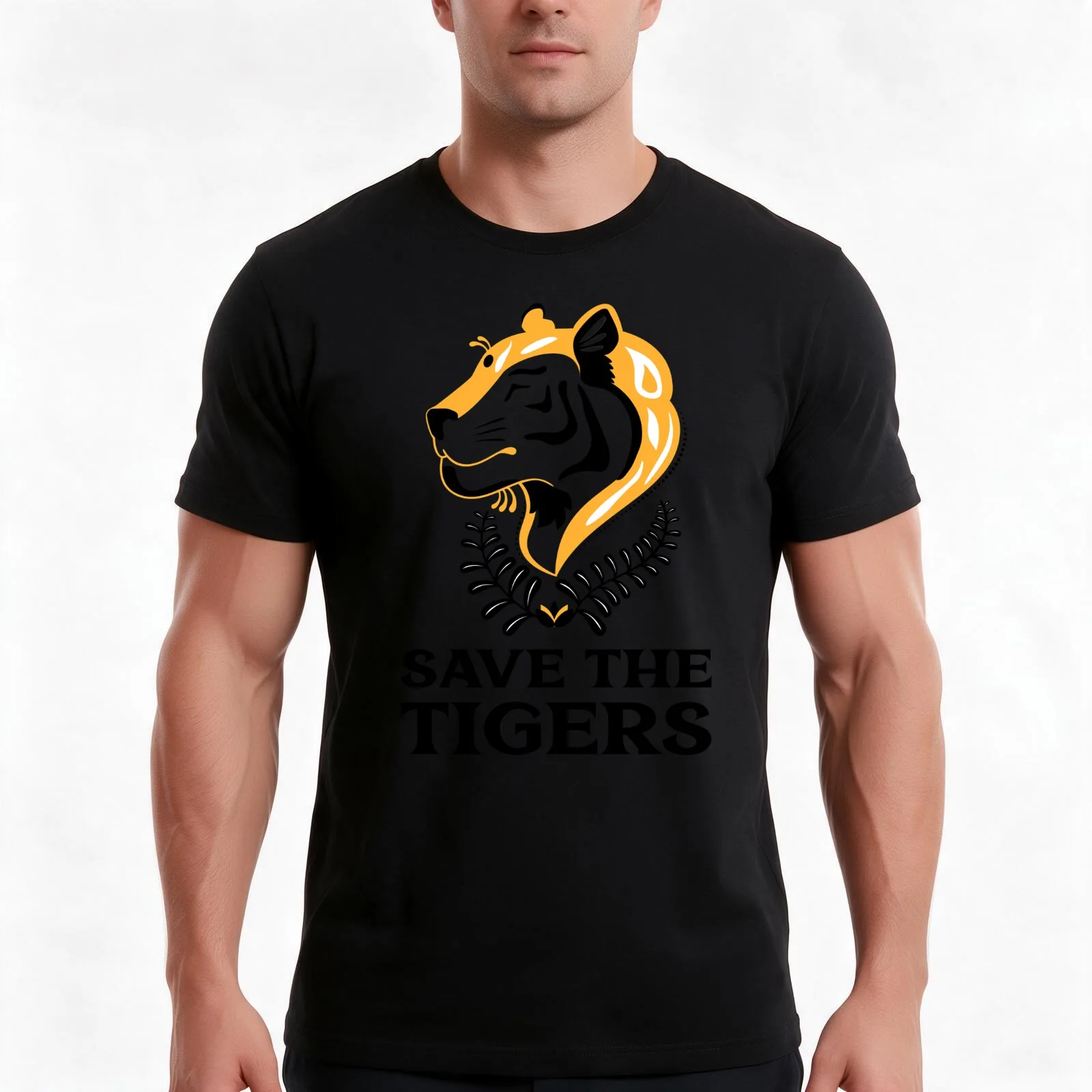 Save the Tigers Mighty Tiger T-Shirt, Summer Casual Cotton Tee, Oversized Streetwear Tops, Vintage Graphic Print, 100% Cotton