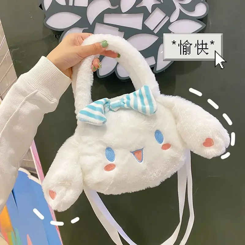 

Sanrio Bag Anime Cartoon Cinnamoroll Shoulder Crossbody Backpack Kids Plush Toy Kawaii Girls Plush Tote Bag Girls Christmas Gift