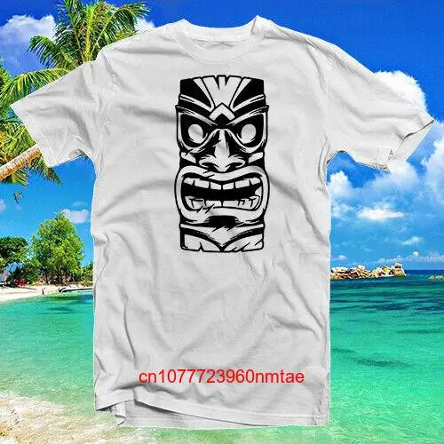 Tiki 1 COTTON T SHIRT Polynesian Melanesian Micronesian pounamu kiʻi Hawaii long or short sleeves