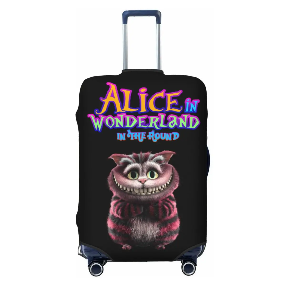 

Custom Grinning Cheshire Cat Luggage Cover Protector Funny Cartoon Travel Suitcase Covers for 18-32 Inch