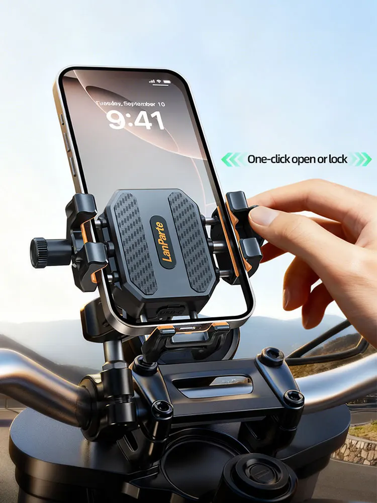 AliExpress LTKJ 2026 New Motorcycle Phone Holder High Quality Anti Vibration Motos mobile stand Bike Universal 360° Rotatable Navigation Bracket