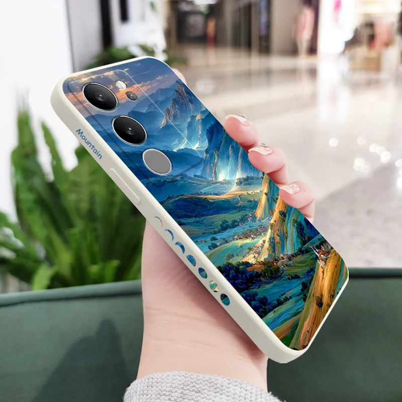 حافظة هاتف جبلية جميلة لهاتف VIVO V50 V40 V30 V29 V29E V27 V27E V25 V25E V23 V23E V21 V20 Y20 Y12 Y21 Y22 Y50 Y35 Pro 4G 5G