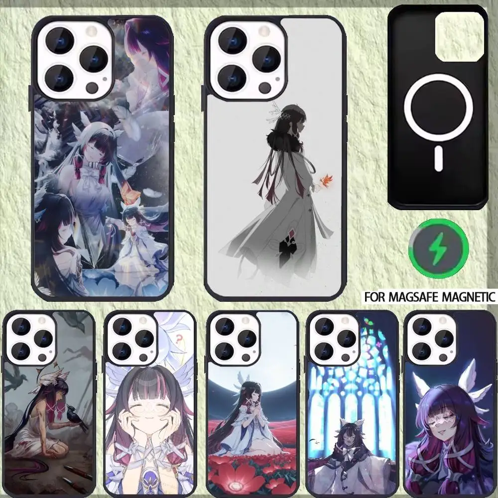 

G-Genshin l-Impact C-columbina Phone Case For iPhone 17 16 15 14 13 12 Pro Max Plus for Magsafe Mirror Wireless Magnetic Cover