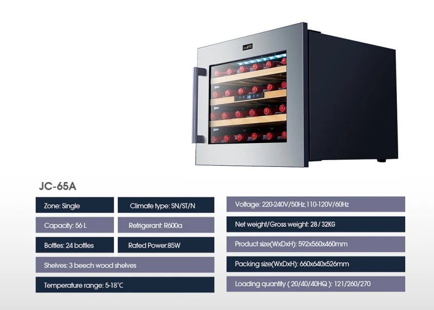 Fully-Built-In Slim Display Wine Cabinet Air-Cooling Glass Freezer Refrigerator Premium Home Refrigeration Equipment