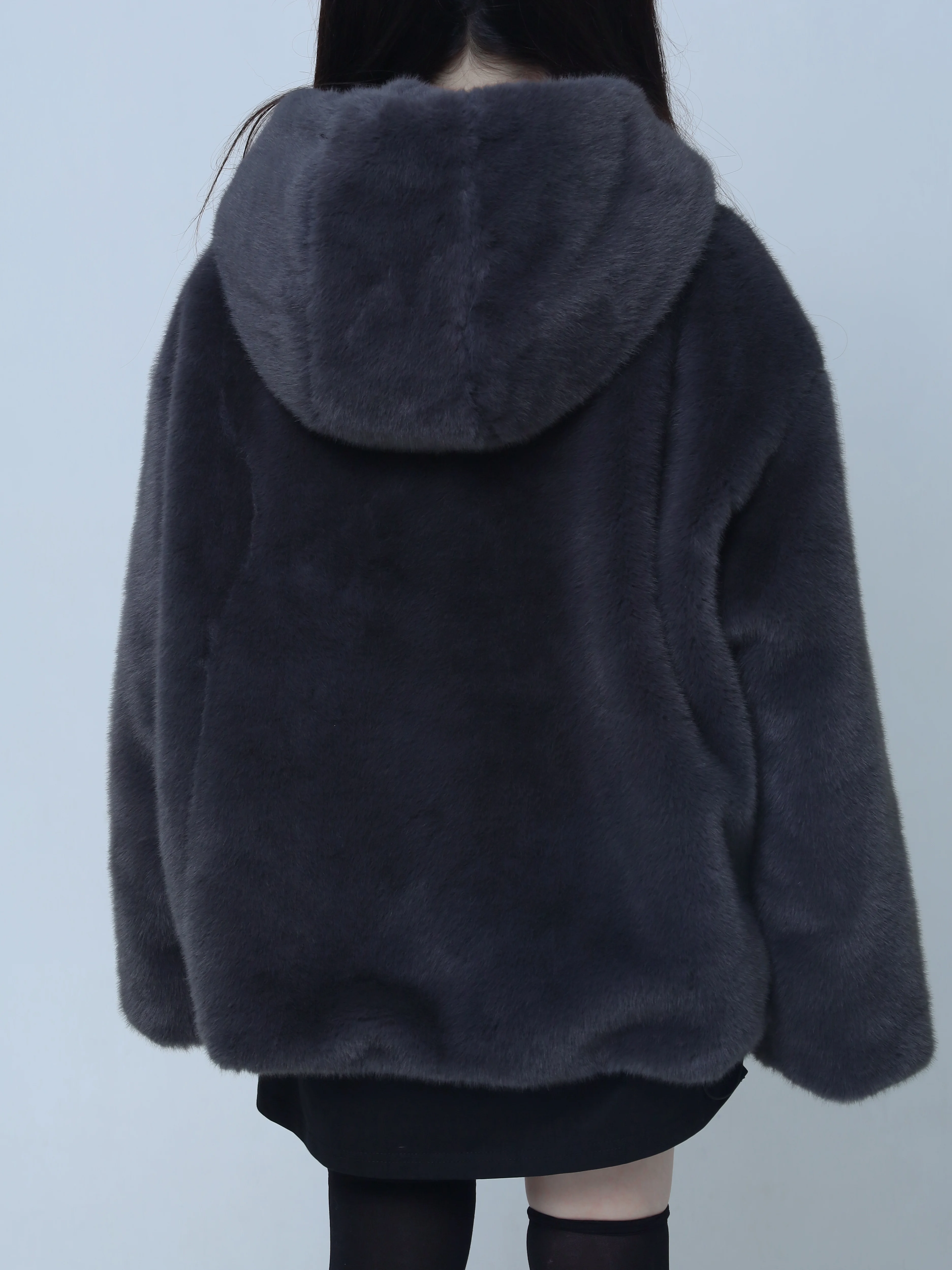 Original Subculture Punk Sweet Cool Fashion Faux Fur Jacket Winter Girl's Cute Print Oversize Plush Coat Warm Thickened Jacket