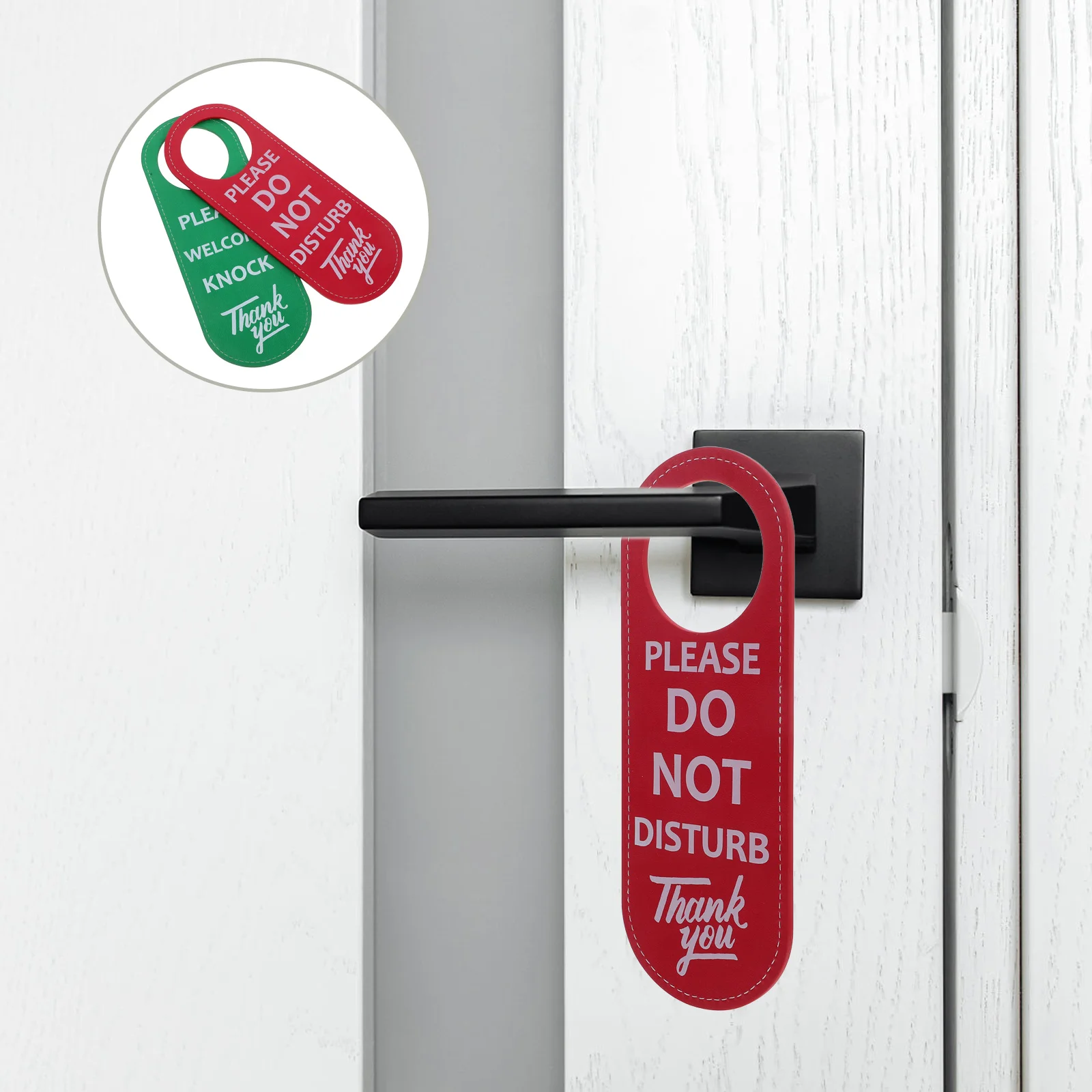 

2pcs Do Not Disturb Sign Double Sided Door Hanger Please Knock Hotel Quiet Meeting Notice