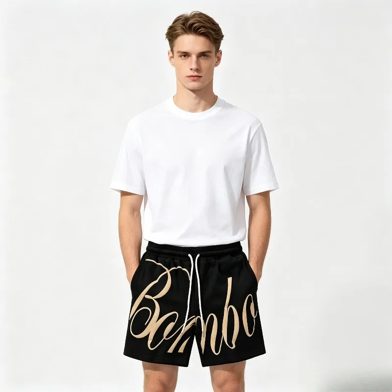America Retro Sport Shorts for Men Print Streetwear Half Knee Summer Shorts Loose Short Pants Men's Clothing