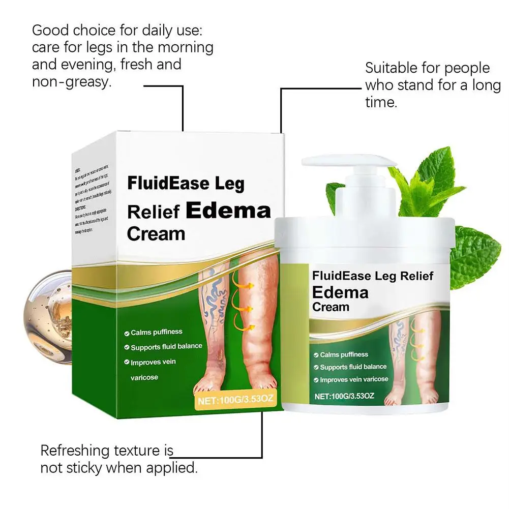 100g﻿ Leg Therapy Edema Care Cream Repair Varicose Veins Antiedematous Foot Improves Circulation Anti Edema Ointment - view 3