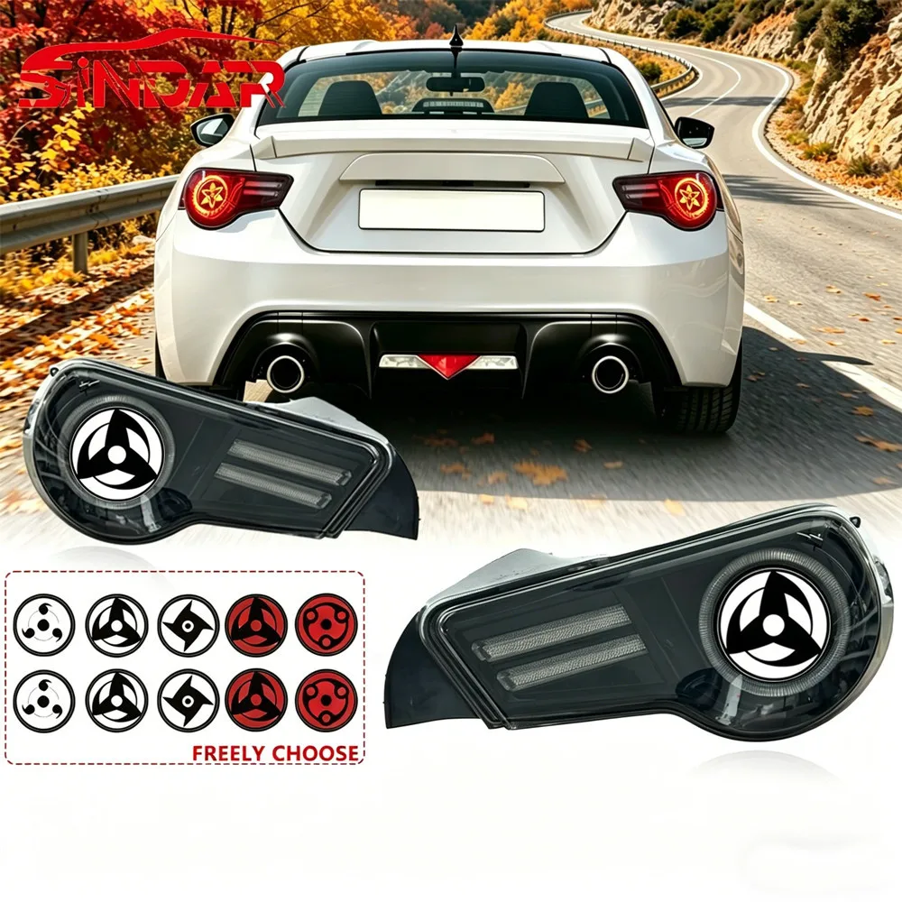 SINDAR LED Tail Lights for 2012-2020 Toyota 86 Subaru BRZ Scion FR-S Sharingan Style Rear Lamp Sequential Turn Signal Assembly