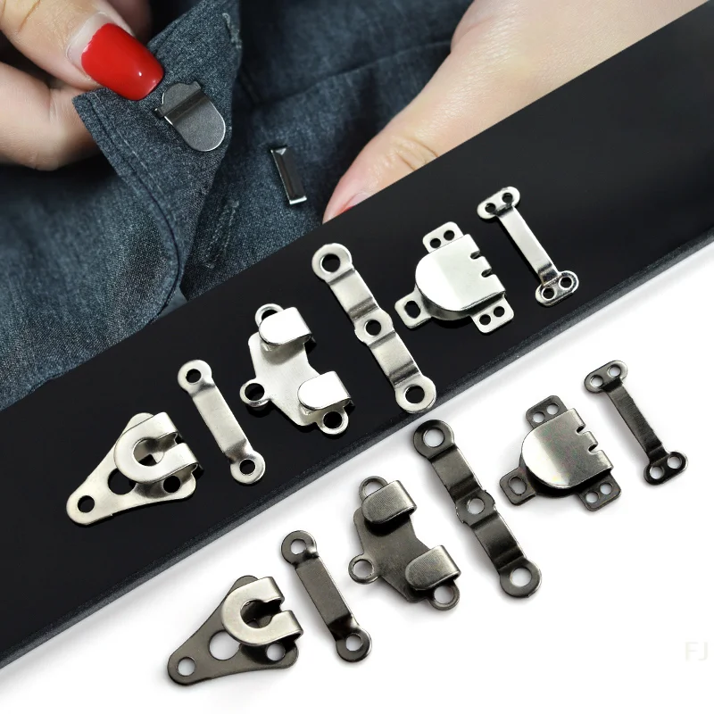 [YU]10Set Metal Trousers Suit Pants Hook Button Trousers Garment Invisible Hook DIY Pants Adjustment Buckle Sewing Accessories