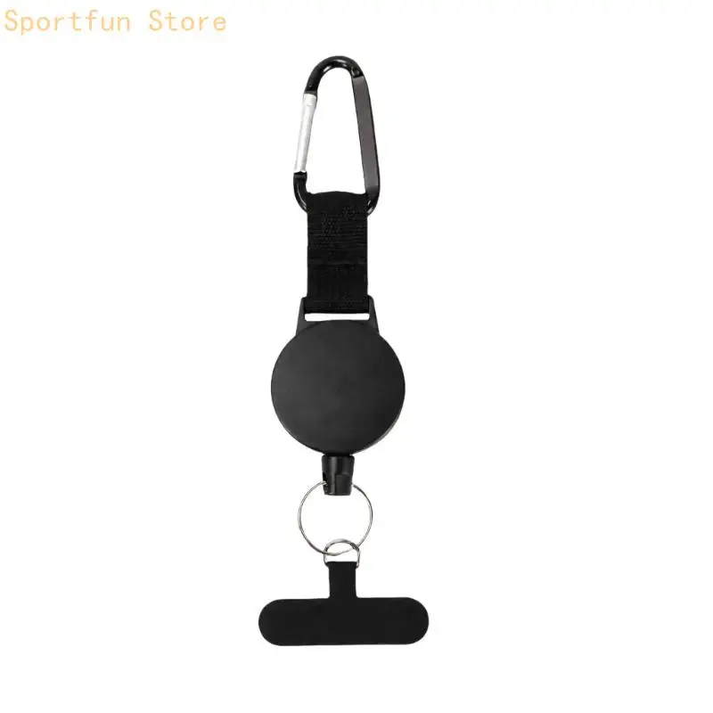 Black Retractable Gear Tethers Lanyards for Small Tool, Badges, and Access Card with Extend-and-Return Cord Action X7JD