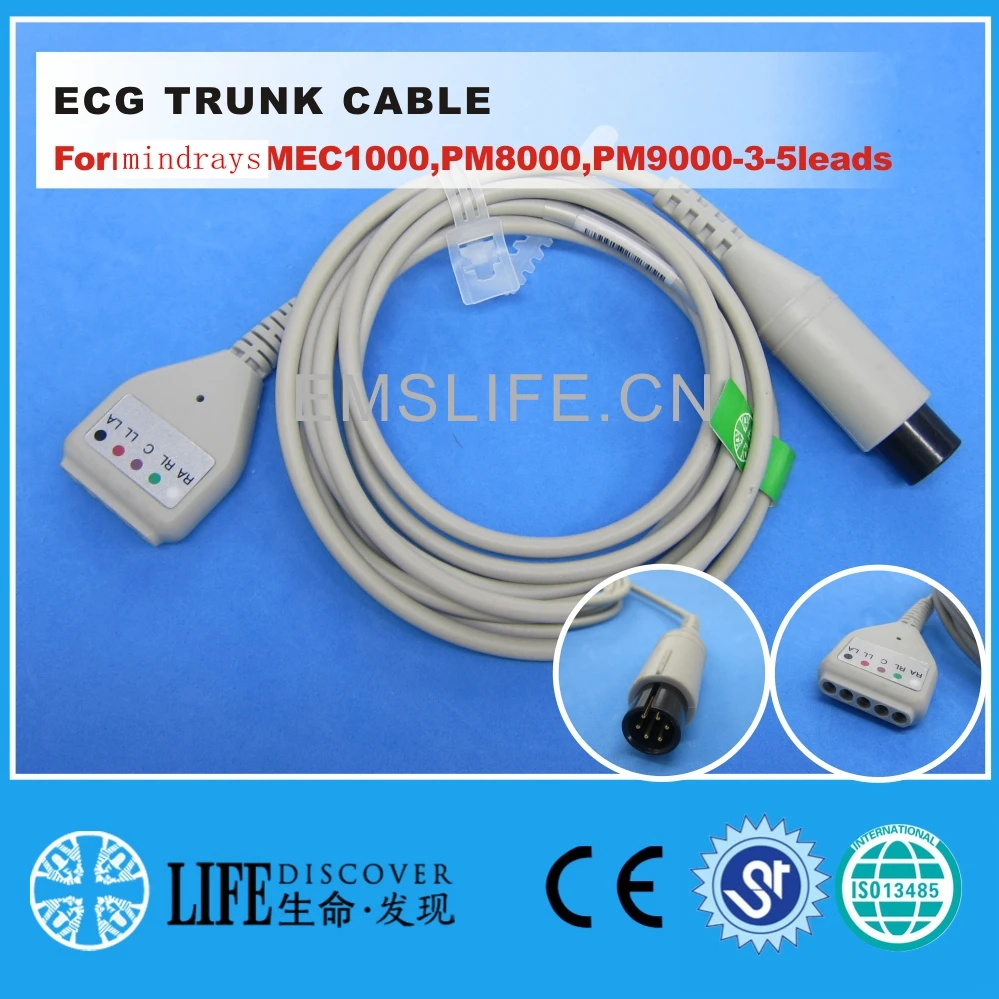 

ECG 5-leads trunk cable for min*dray MEC1000,PM8000,PM9000 3leads 5leads patient monitor