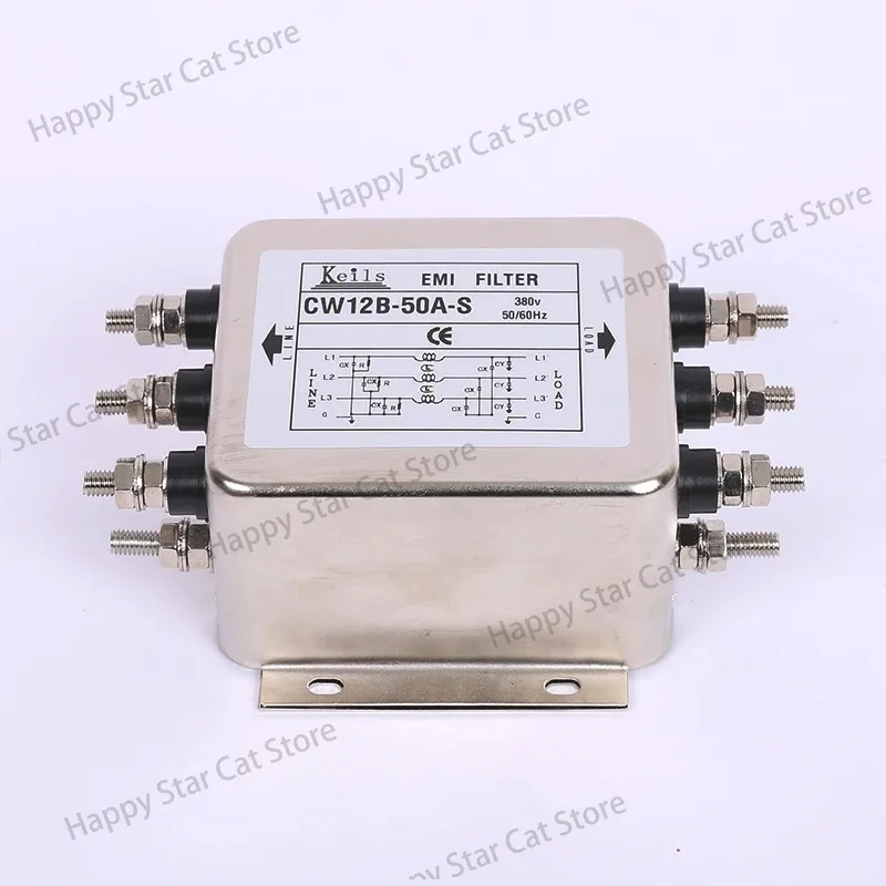 Three-phase Three/four-wire 380V AC Power Supply EMI Filter Servo Inverter Anti-interference CW12B-60A-S
