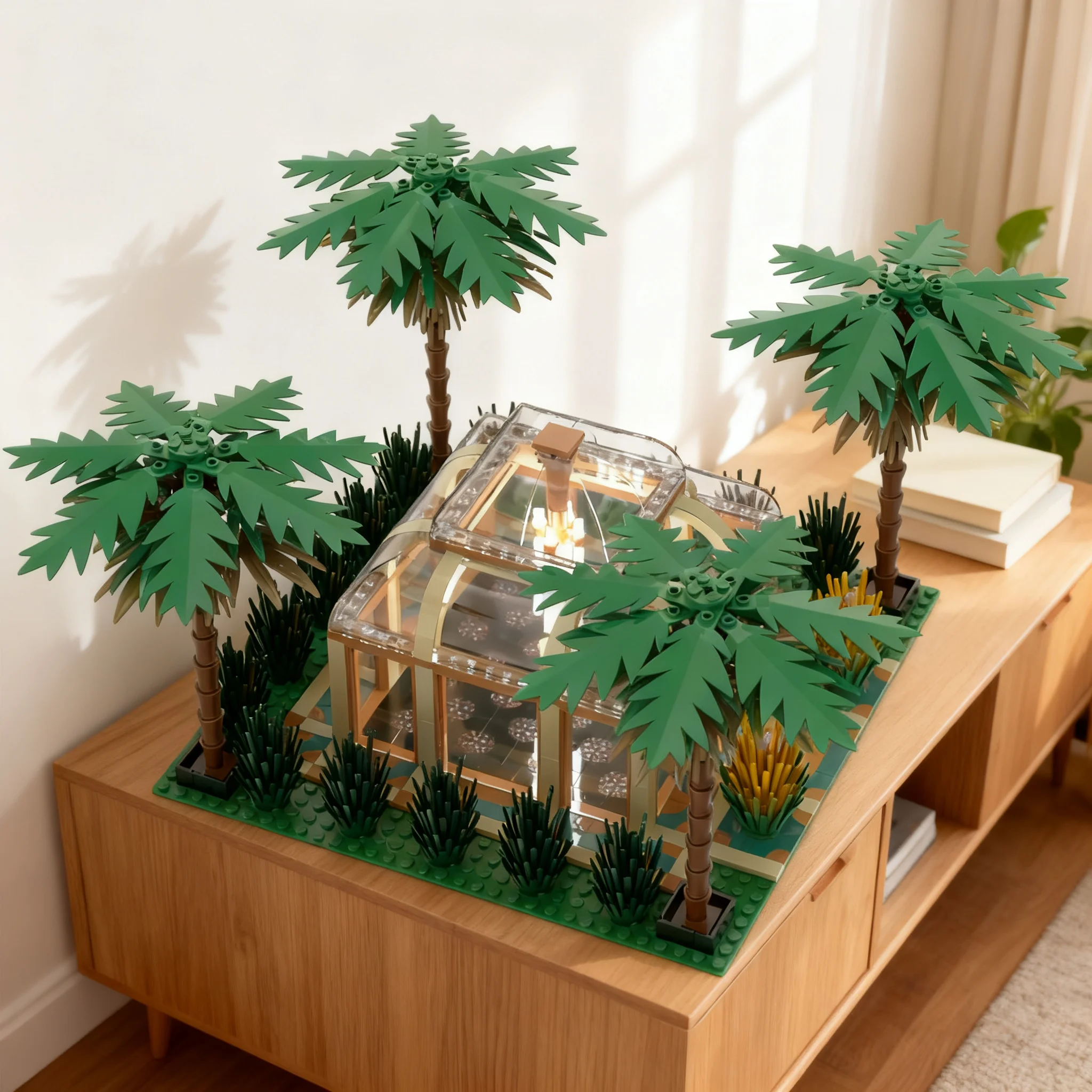 653pcs MOC Litlle Glass Pavillion Model Building Blocks Christmas Gift Birthday Collection Brick Creative DIY Craft Education