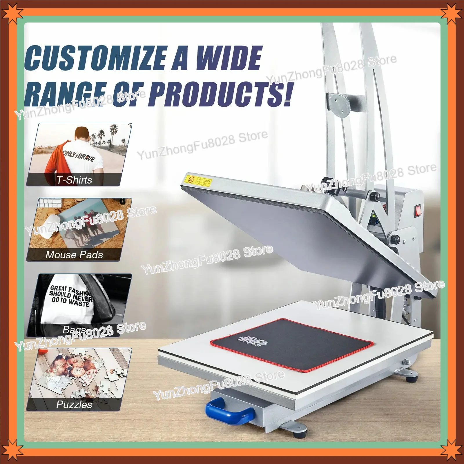 T Shirt Heat Transfer Machine for Clothing, 15x15 Inch in Stock Magnetic Semi Automatic Pump Pull