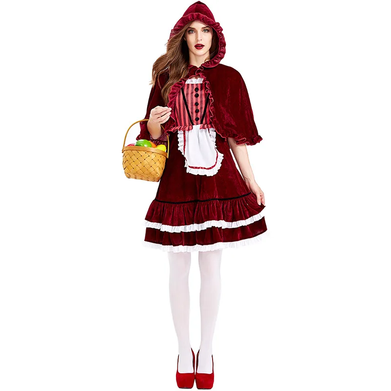 

Adult Cosplay Little Red Riding Hood Costume loween ort Skirt awl Fairy T Theme Women's Traditional Clothing Stage ...