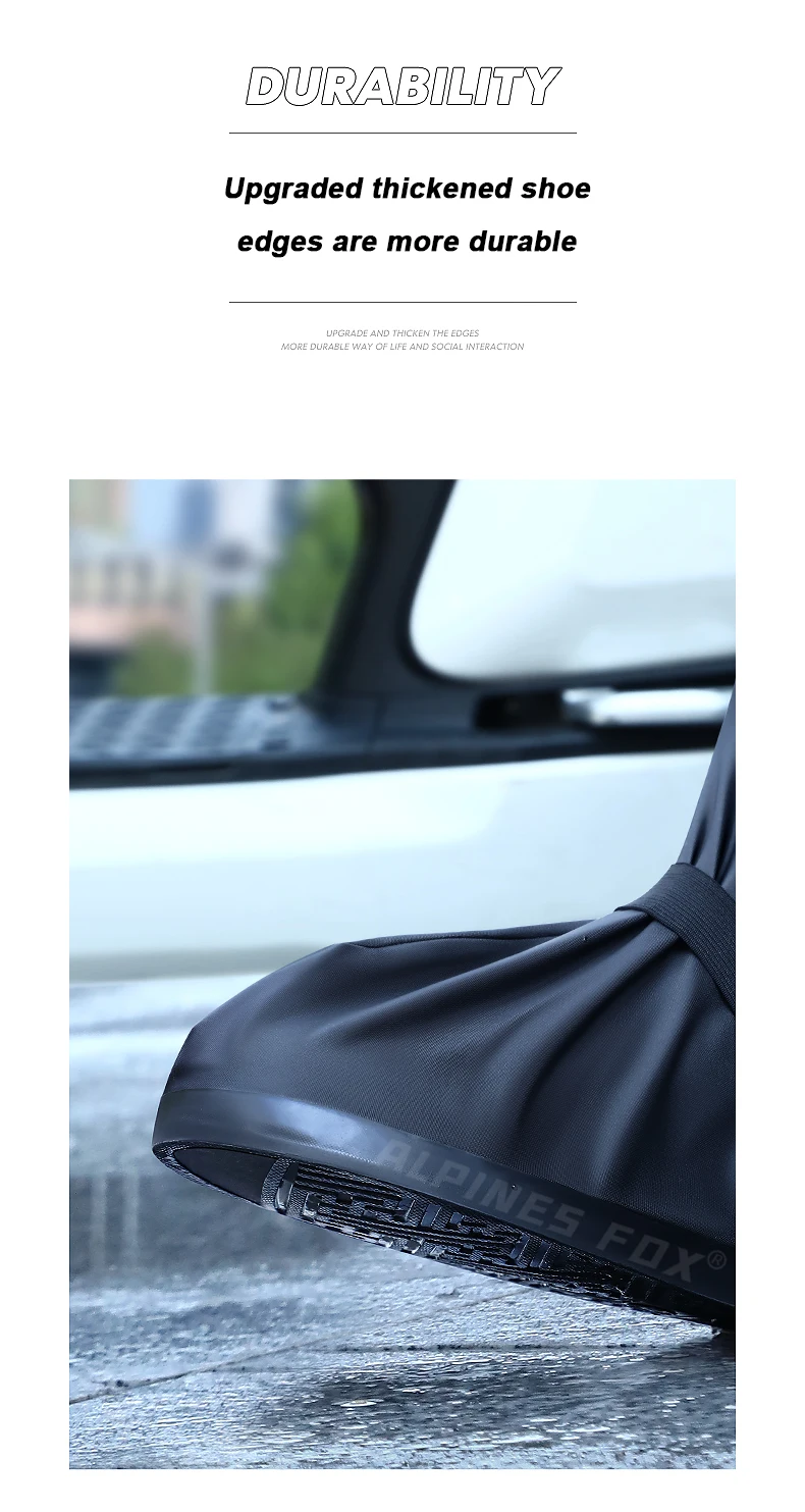 Motorrad-Regenstiefel mit hohem Schlauch, wasserdicht, reflektierend, rutschfest, für Motorrad, Radfahren, Fahrrad, wiederverwendbares Schutzzubehör – Detail 7